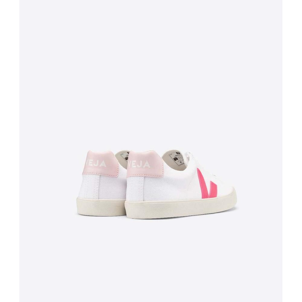 Veja ESPLAR SE CANVAS Joggesko Dame White/Pink | NO 608EBC